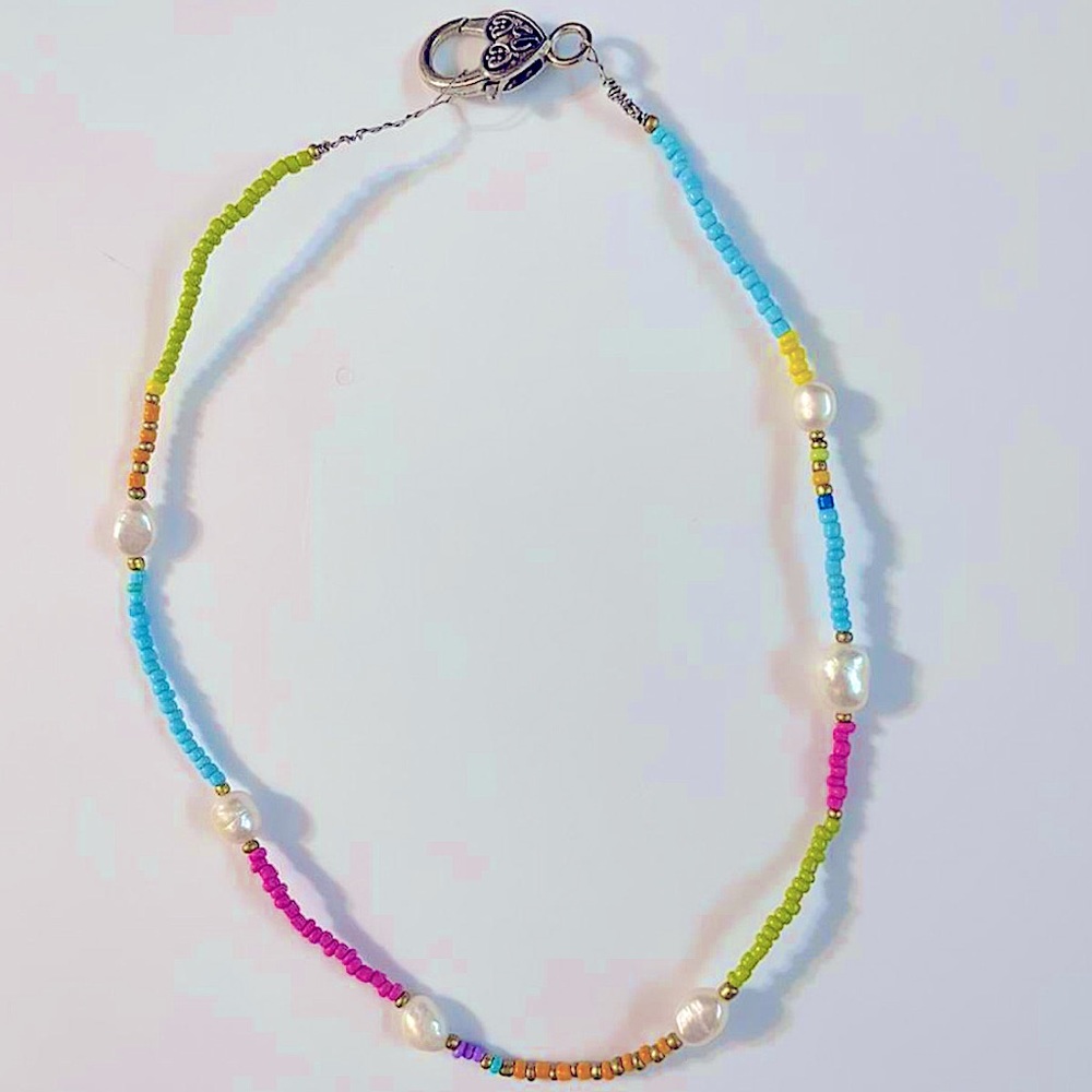 Mixed bohemian indie freshwater pearls & seed beaded necklace